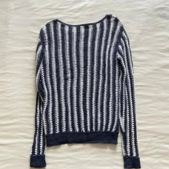 Theory Crochet Striped Sweater (sz L) - Picture 5 of 8